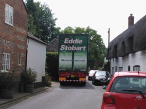 Eddie Stobart turck in Monxton High Street (27 June 2013)