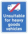 Unsuitable HGV sign with symbol