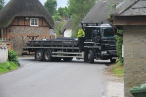 Lorry damaging the village green at 12.37pm 3/7/13