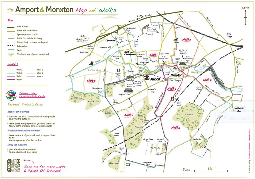 Amport & Monxton Footpath map