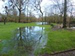 The garden of Monxton Mill is now flooded